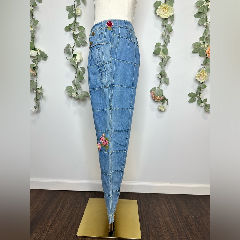 LoveShackFancy Marika Pant in Denim - Picture 7 of 12